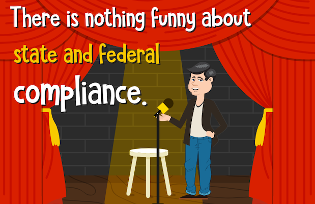 Compliance concepts illustrated through a comedy club setting