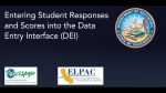 Entering Student Responses and Scores into the Data Entry Interface (DEI)