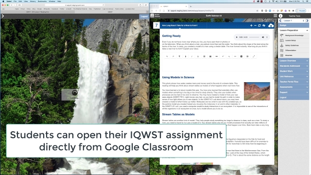 Google Classroom -  IQWST Integration