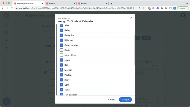 Assigning Activities Through the Planner and Curriculum Tabs