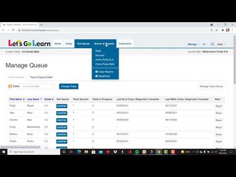 Navigating the Let's Go Learn Platform