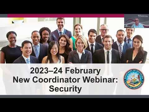 2023–24 New Coordinator Webinar #4 - Security