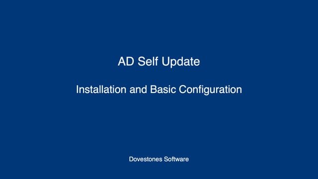 AD Self Update Installation and basic configuration