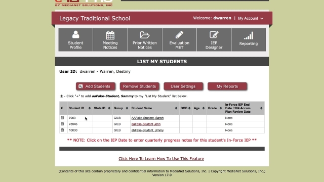 How to create your e IEPPRO Student List