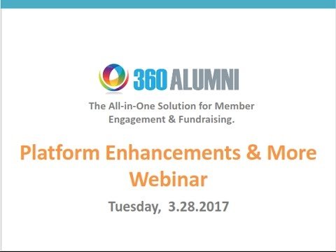 360Alumni Platform Enhancements March 2017
