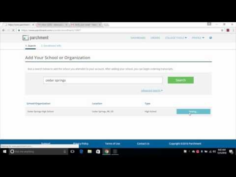 How-To Send a Transcript through Parchment