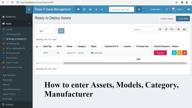 SNIPE-IT - Create Assets, Models, Category, Manufacturer step by step || Snipe IT Asset Management