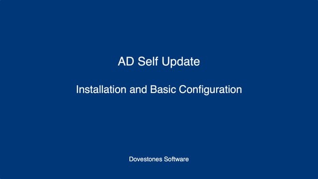 AD Self Update Installation and basic configuration