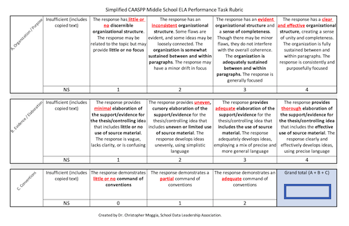 Simplified PT Rubric